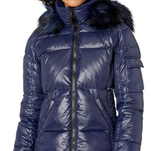 S13 Women's Kylie Down Puffer Jacket with Faux Fur Trimmed Hood
